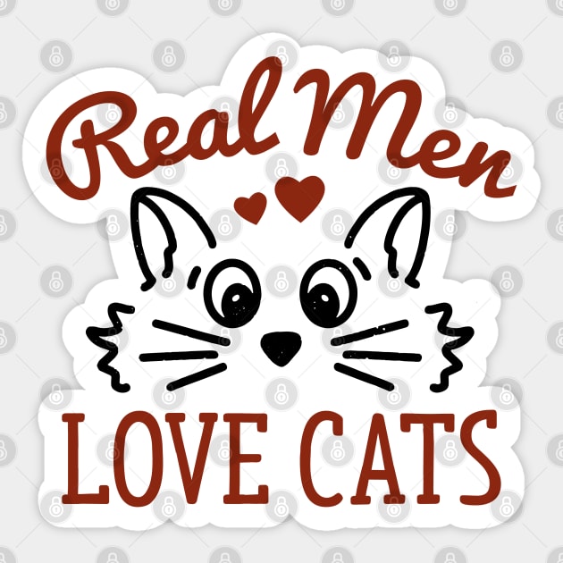 Real Men Love Cats Sticker by LuckyFoxDesigns